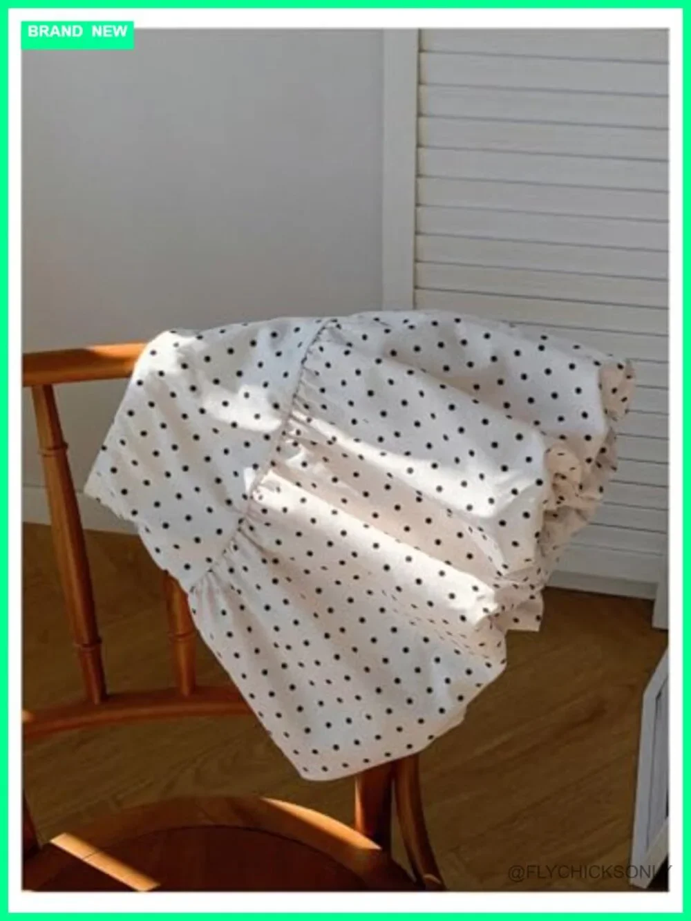 Polka Dot Bubble Skirt Low Waist Mini with Ruffle Hem High Stretch